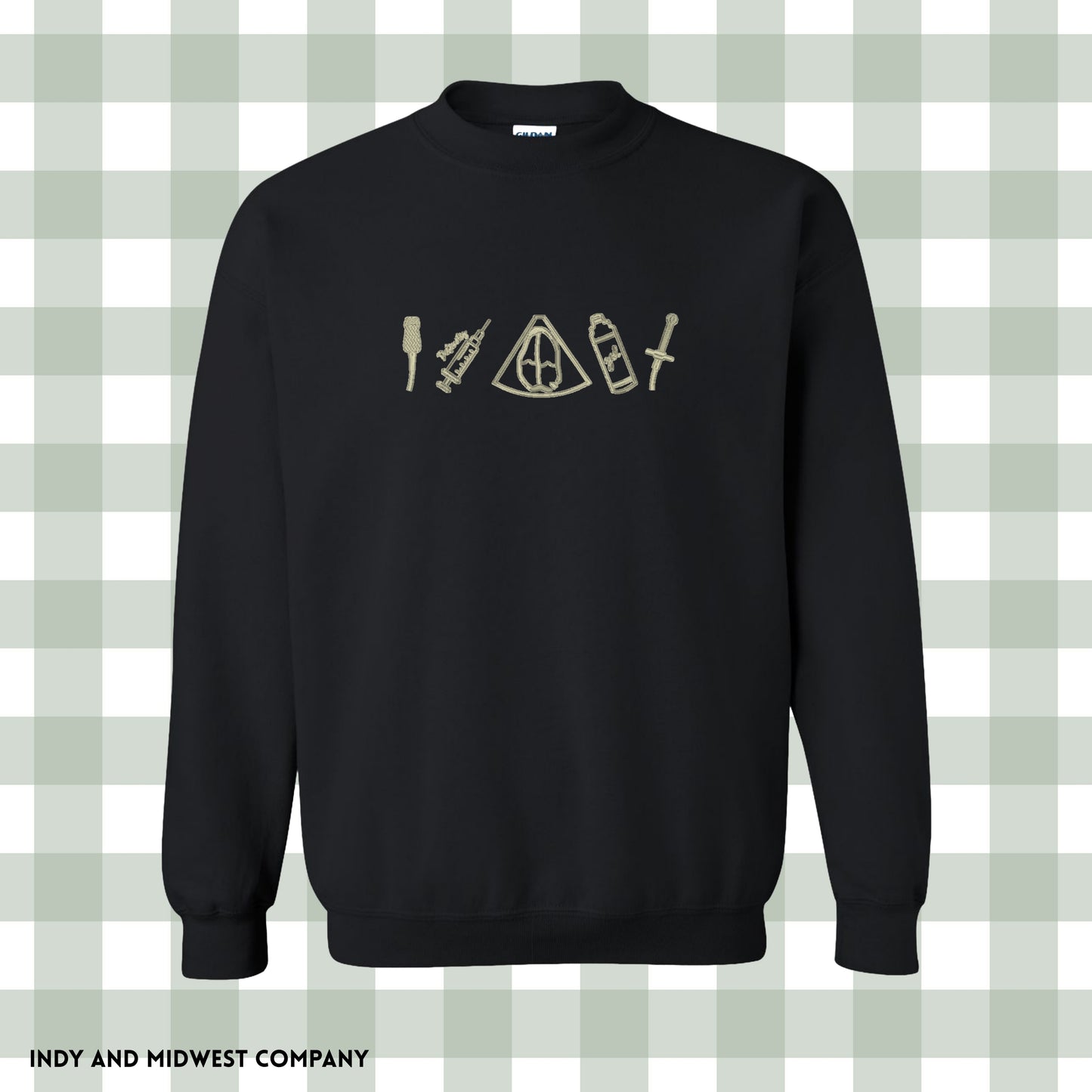 Echo Tech Embroidered icons crewneck