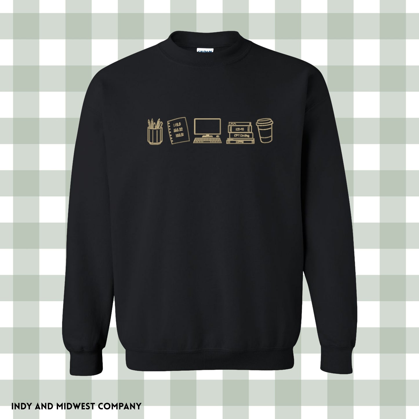 Medical coding Embroidered icons crewneck