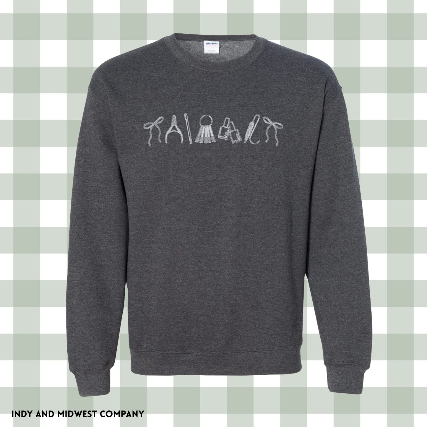 Nail Tech Embroidered icons crewneck