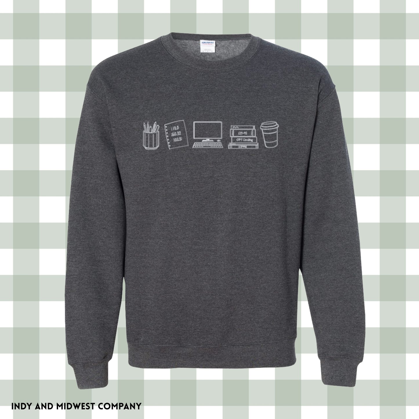 Medical coding Embroidered icons crewneck