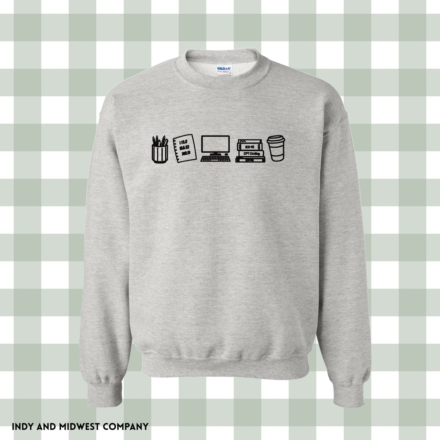 Medical coding Embroidered icons crewneck