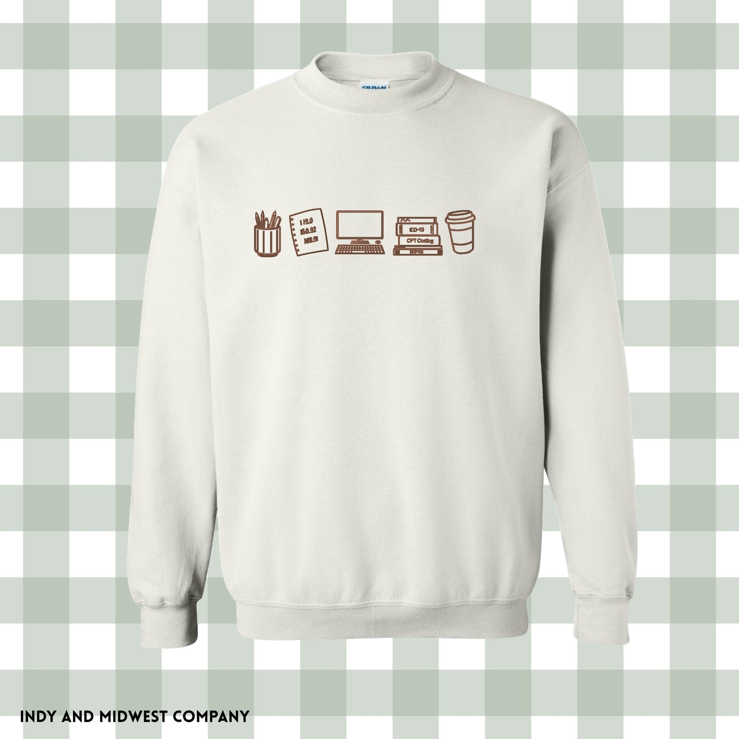 Medical coding Embroidered icons crewneck