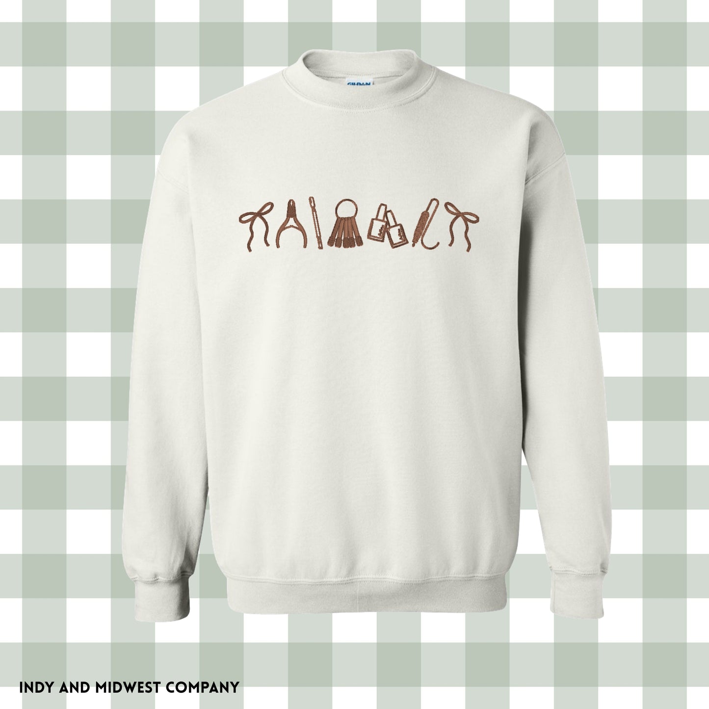 Nail Tech Embroidered icons crewneck