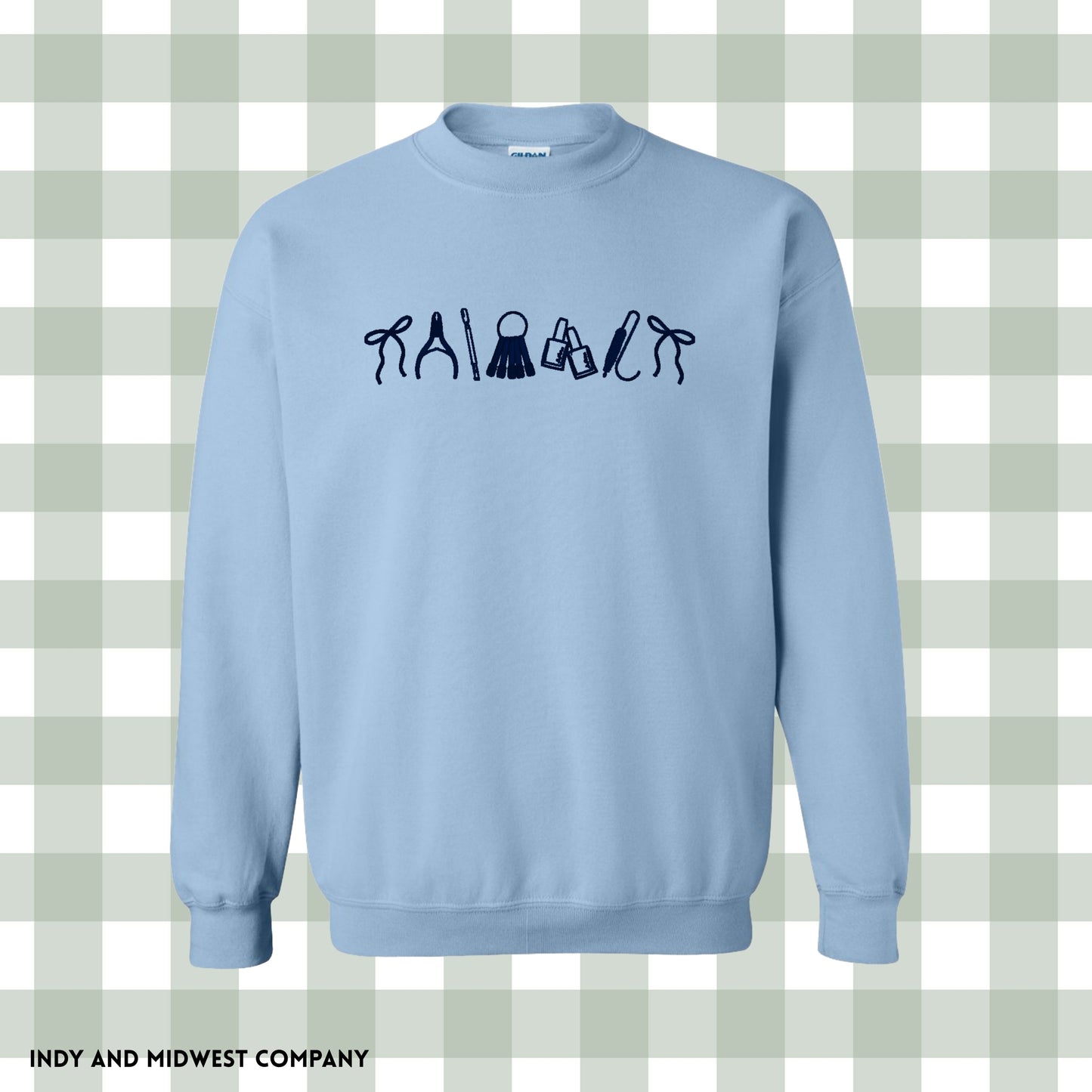 Nail Tech Embroidered icons crewneck