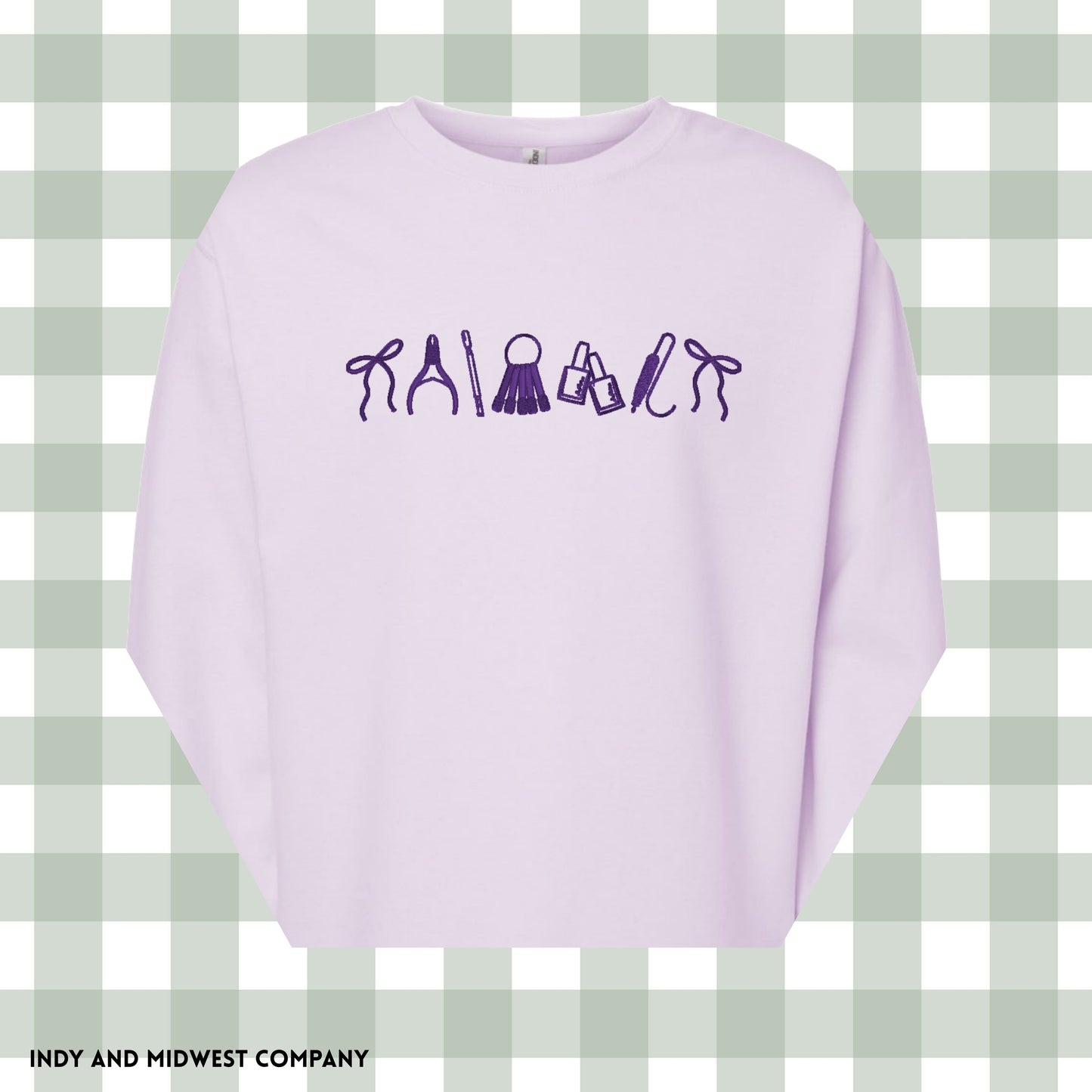 Nail Tech Embroidered icons crewneck