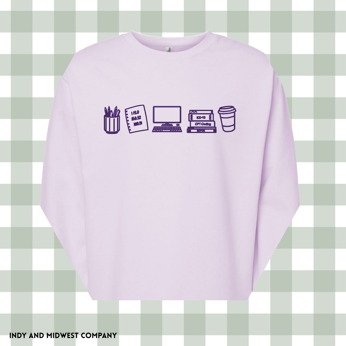 Medical coding Embroidered icons crewneck