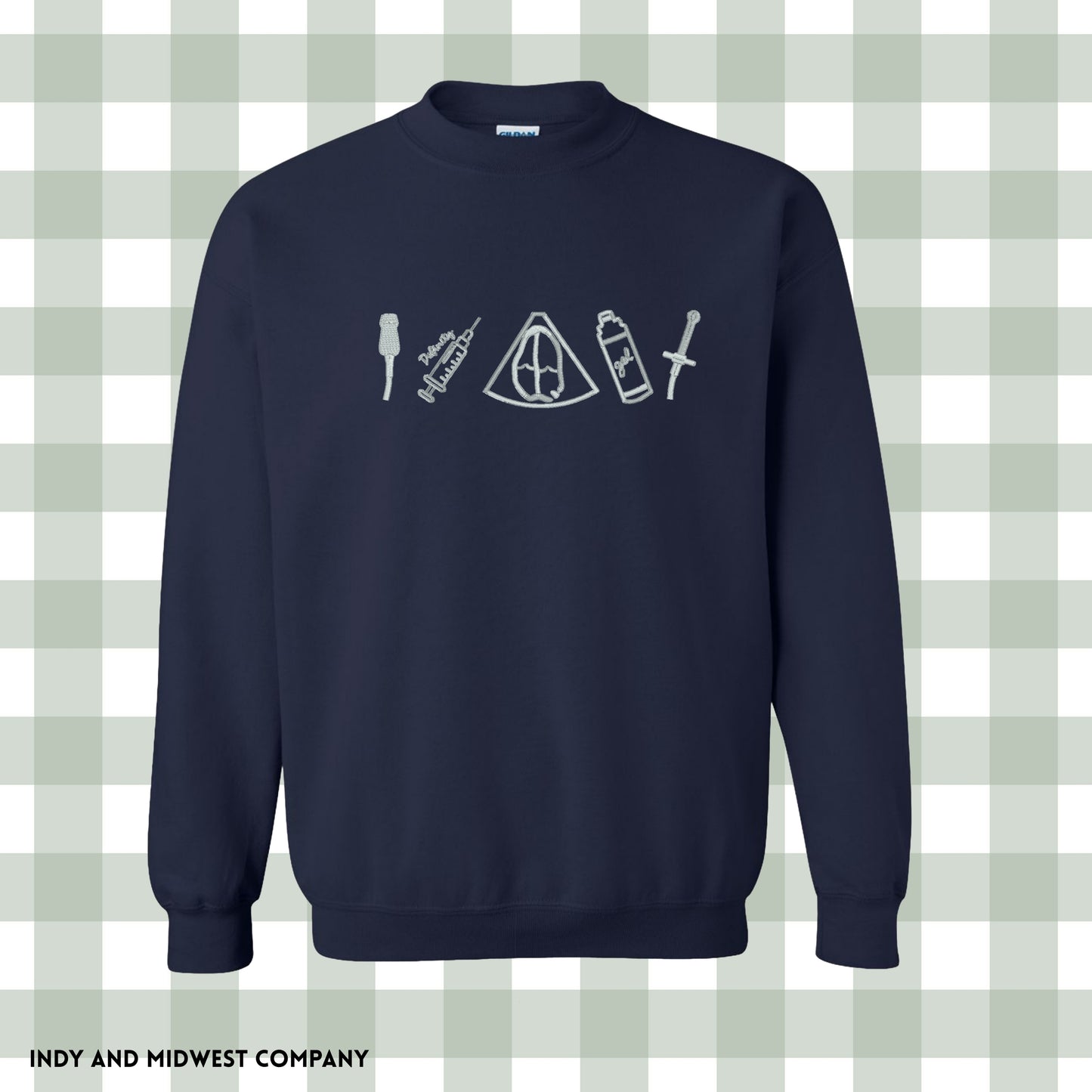 Echo Tech Embroidered icons crewneck