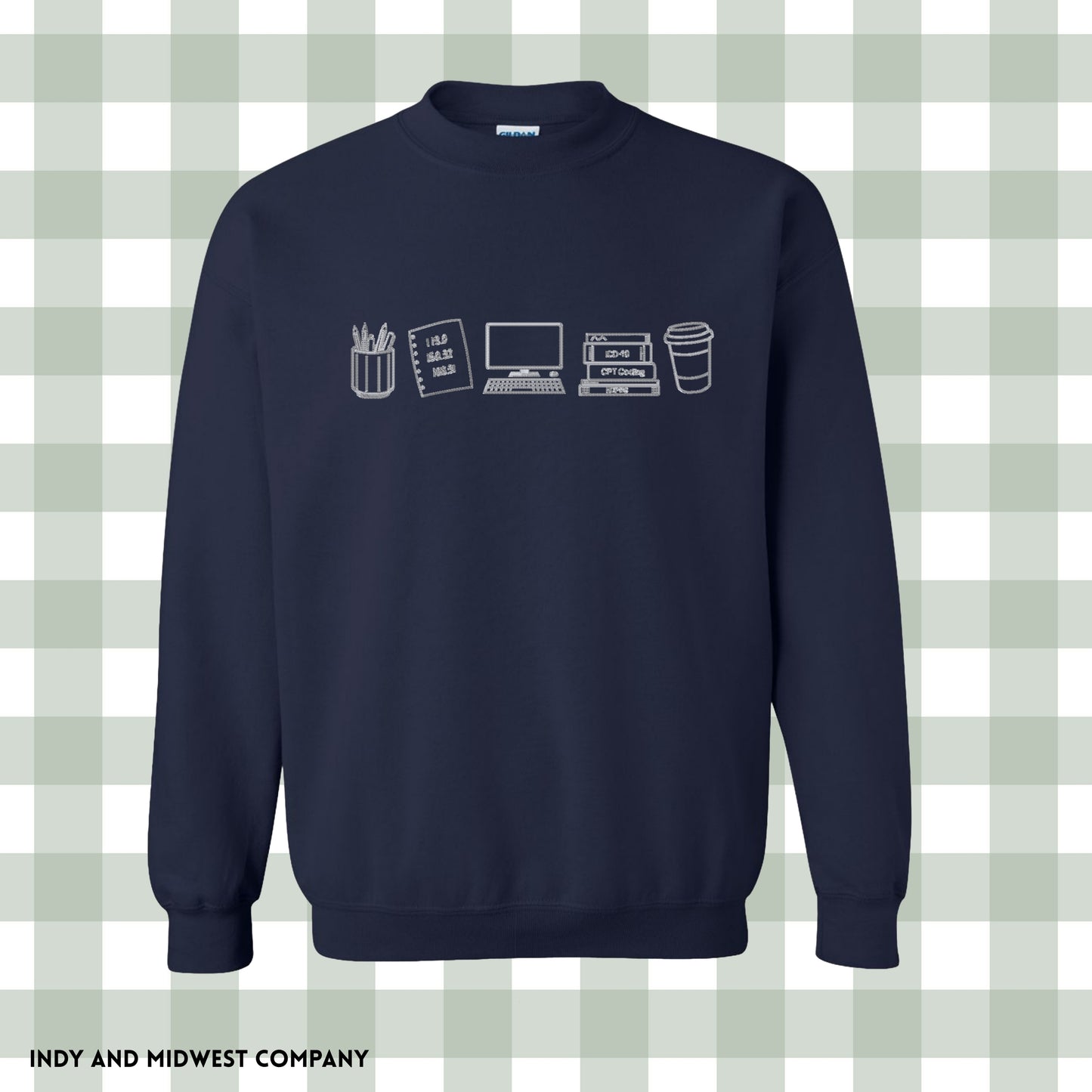 Medical coding Embroidered icons crewneck